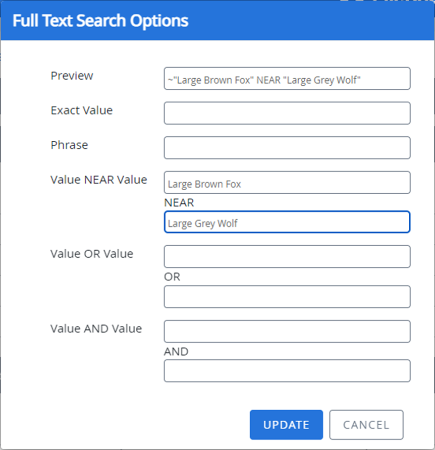 FileBound Full Text Search String Builder