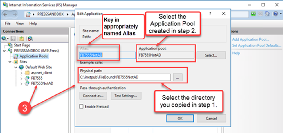 Filebound Connect How to create a Non-AD Alias FileBound Site for a FileBound Site Using AD?